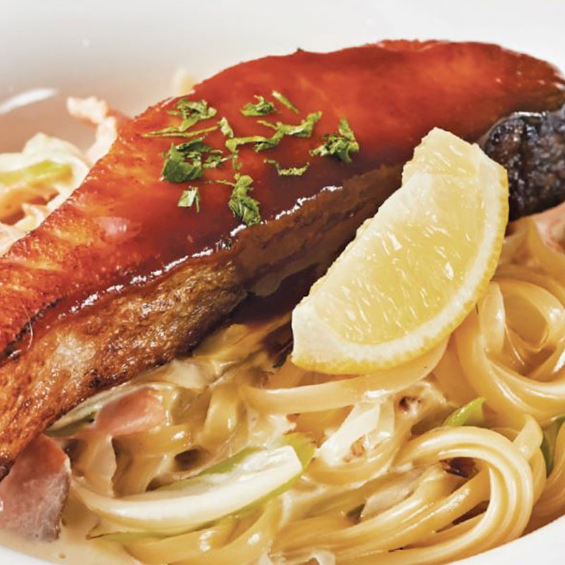 Miso Salmon Fillet and Linguine