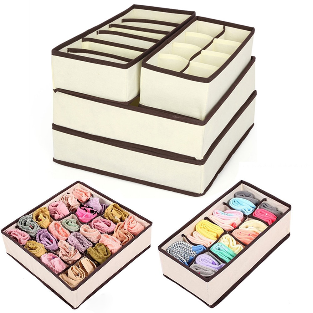 Multi-size Foldable Storage Boxes Underwear Closet Drawer Divider Lidded Closet Organizer Storage Box For Ties Socks Bra Bedroom Multi-size Foldable Storage Boxes Underwear Closet Drawer Divider Lidded Closet Organizer Storage Box For Ties Socks Bra Bedroom