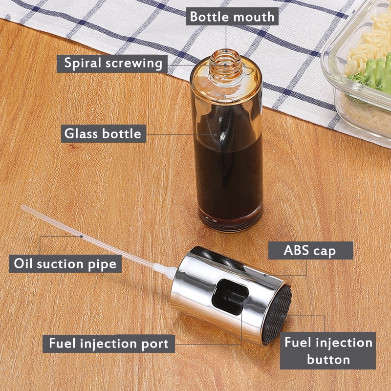Olive Oil Sprayer Stainless Steel Oil Vinegar Leakproof Dispenser Oil Pot Seasoning Kettle Outdoor Barbecue Home Kitchen Tools