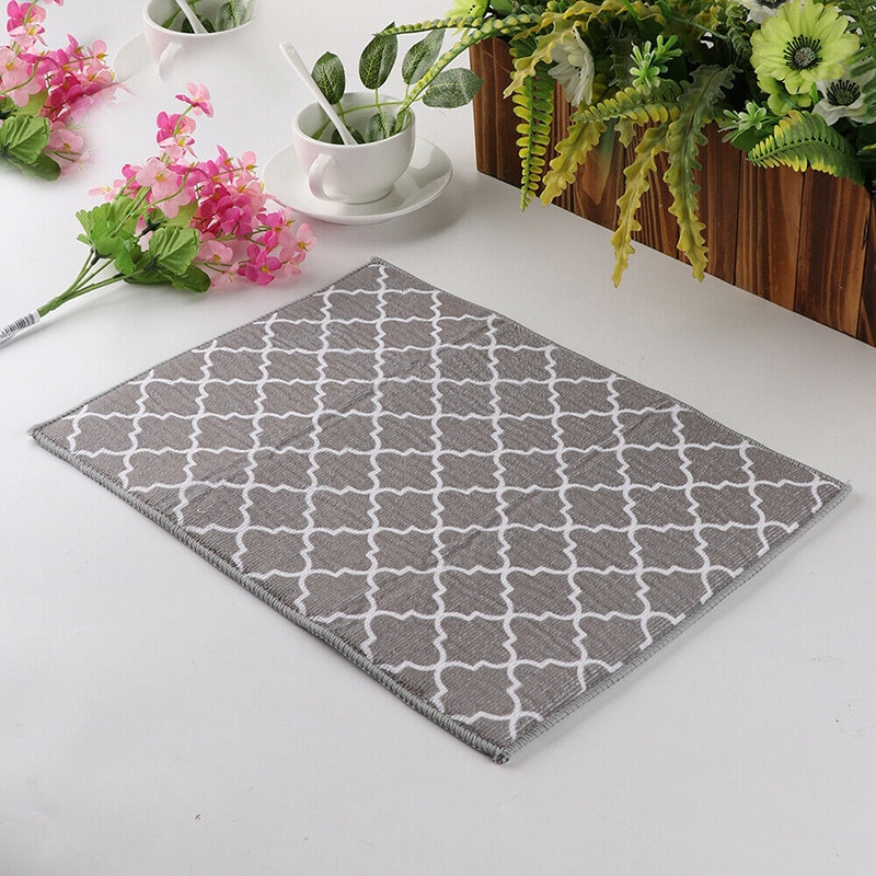 Tofok Dish Drying Mat Tea Towel Cushion Pad Tableware Bar Microfiber Absorbent Placemat For Kitchen Hotel Sink Drainer 30*40cm