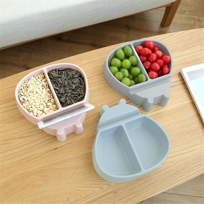 Ladybug Shape Snack Bowl Plastic Snack Storage Box Seeds Nuts And Dry Fruits Storage Box Plate Dish Organizer With Phone Holder
