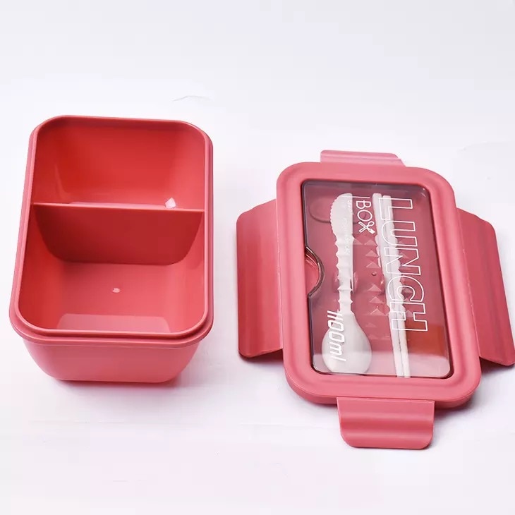 1100ml Microwave Lunch Box Portable 2 Layer Food Container Healthy Lunch Bento Boxes Lunchbox With Cutlery Free Shipping