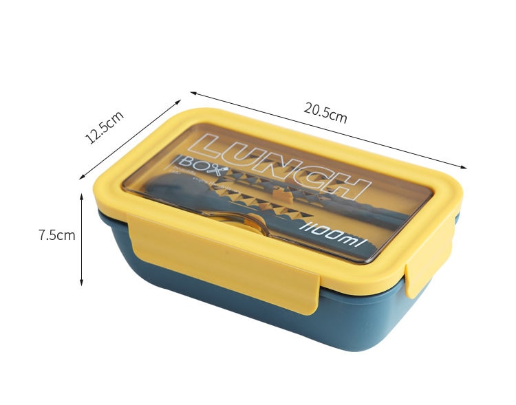 1100ml Microwave Lunch Box Portable 2 Layer Food Container Healthy Lunch Bento Boxes Lunchbox With Cutlery Free Shipping