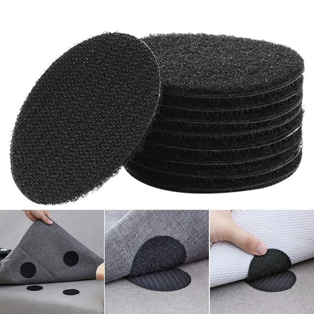 20pcs/10 Pairs Anti Curling Carpet Tape Rug Gripper Velcro Secure the Carpet Sofa and Sheets in Place and Keep the Corners Flat