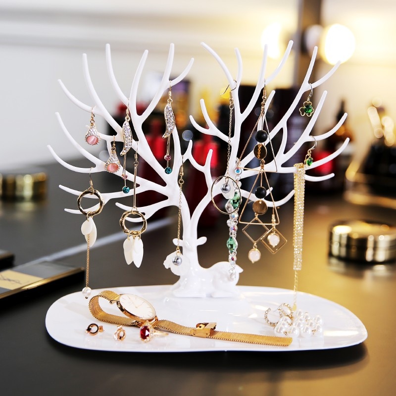 High Quality Deer Head Jewelry Display Stand Jewelry Pendant Earrings Necklace Display Stand Organizer Make Up Decoration