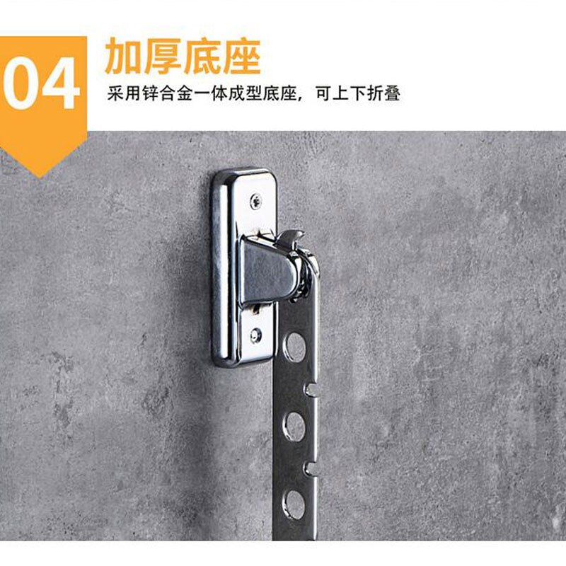 Wall Mounted Hanger Stainless Steel Indoor Space Saving Clothes Hangers 6 /8 Hole Wall Hanger Clothes Drying Rack With Screw