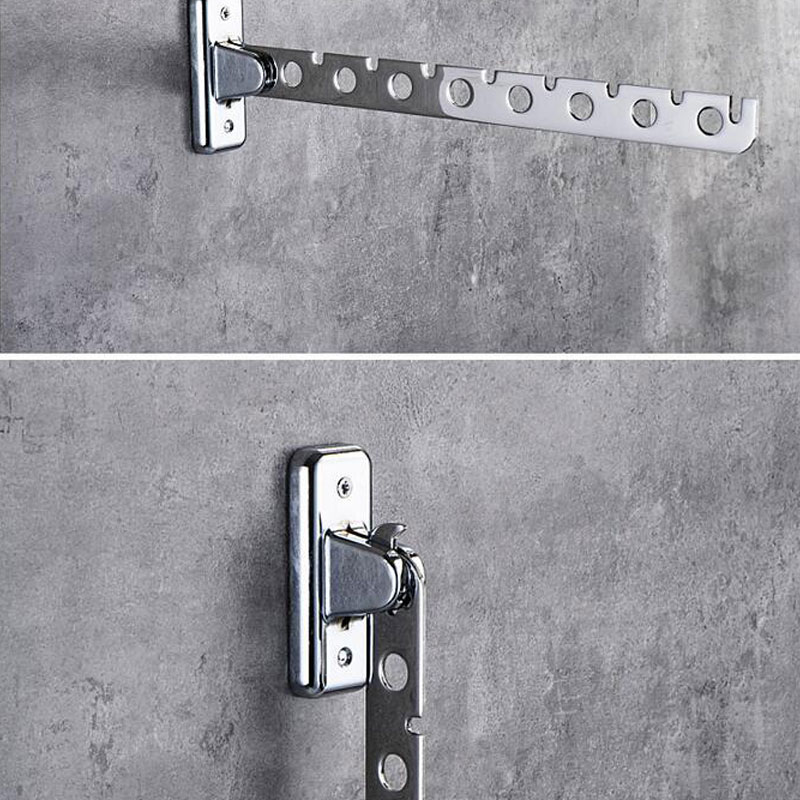 Wall Mounted Hanger Stainless Steel Indoor Space Saving Clothes Hangers 6 /8 Hole Wall Hanger Clothes Drying Rack With Screw