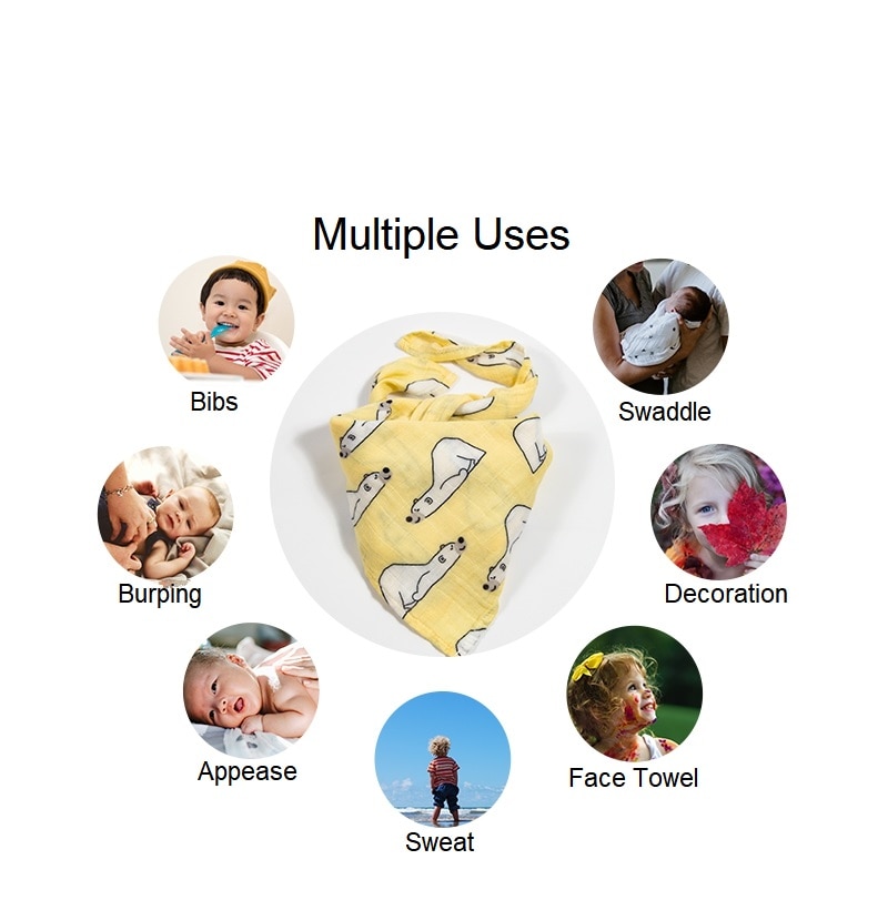 Newborn Blankets Bamboo Bath Baby Swaddle Kids Muslin Organic Cotton Fabric Super Soft Stuff Girls Burp Cloth Towel Monthly Wrap