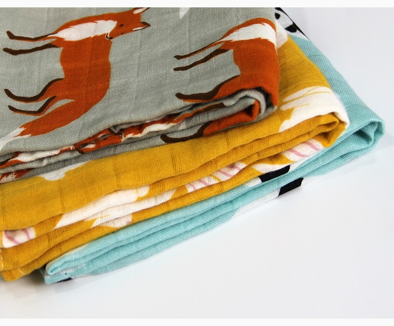 Newborn Blankets Bamboo Bath Baby Swaddle Kids Muslin Organic Cotton Fabric Super Soft Stuff Girls Burp Cloth Towel Monthly Wrap