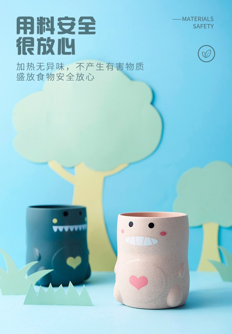 6Pcs/ Set Baby Cartoon Dinosaur Tableware Children's Dinnerware Set Home Anti-hot Wheat Straw Training Plate Kids Feeding Dishes 6Pcs/ Set Baby Cartoon Dinosaur Tableware Children's Dinnerware Set Home Anti-hot Wheat Straw Training Plate Kids Feeding Dishes