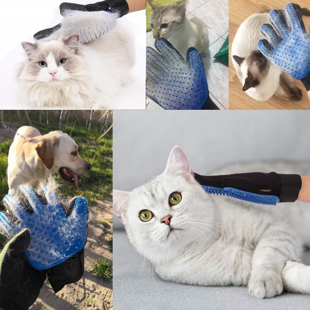 Cat Glove Cat Grooming Glove Pet Brush Glove for Cat Dog Hair Remove Brush Dog Deshedding Cleaning Combs Massage Gloves