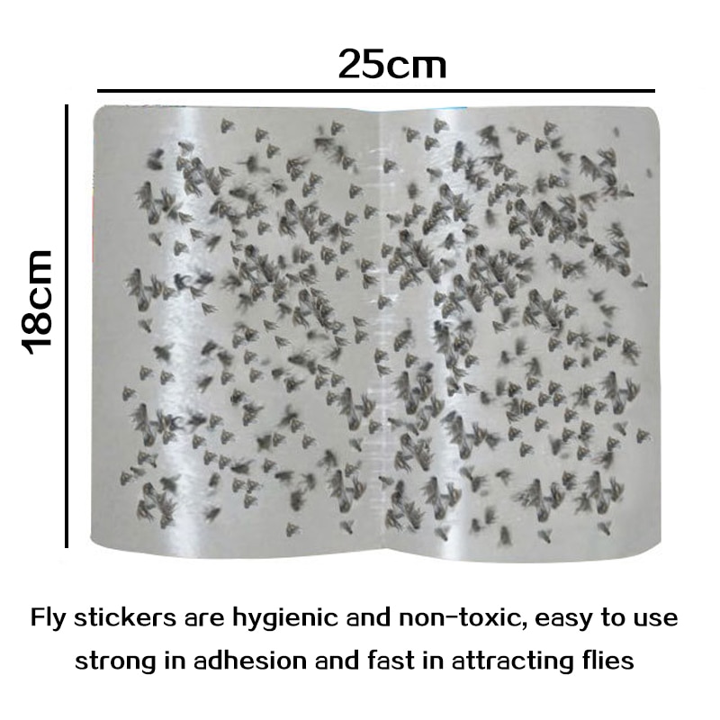 10pcs Sticky fly paper flies stick flies roll new non-toxic sticky fly paper Killer Outdoor Fly Board Bait Flies Double Traps