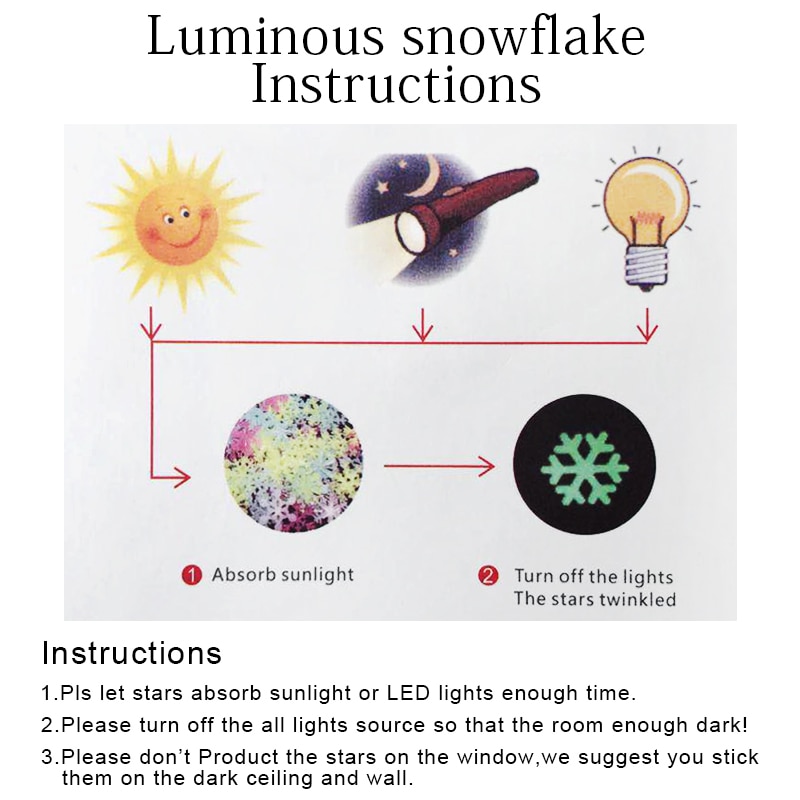 3D Star and Moon Energy Storage Fluorescent Glow In the dark Luminous on Wall Stickers for Kids Room living room Decal